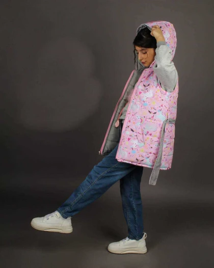 پافر دخترانه دورو طرح تکشاخ