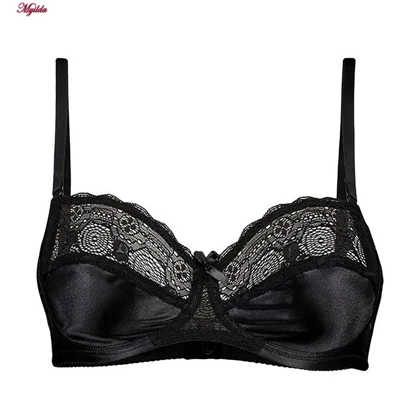 سوتین زنانه لین مدل دکلته نیم تور مشکی کد 4680-418