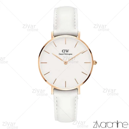 ساعت دنیل ولینگتون زنانه صفحه سفید بند چرمی 102486