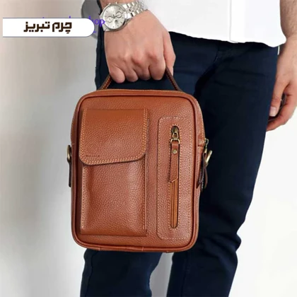 کیف دوشی چرم مدل ساسان HJ20