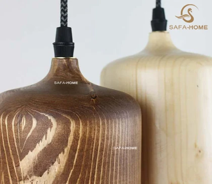 چراغ آویز چوبی طرح ماگما