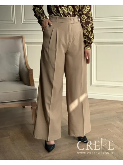 شلوار لینن بزیاق واید قد 110