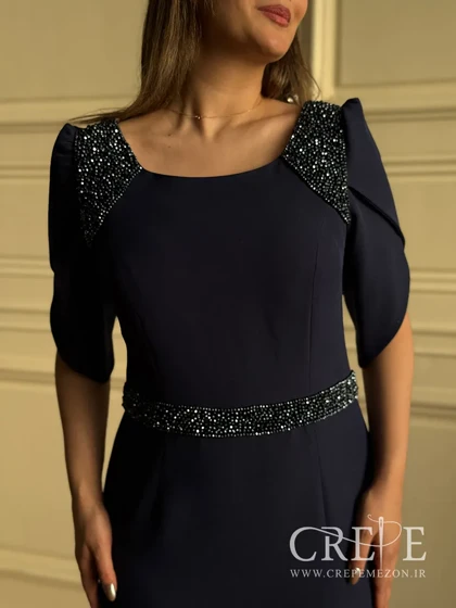 پیراهن کمر سرشانه سنگدوزی