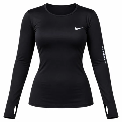 بلوز ورزشی زنانه فینگردار مشکی MB FITNESS کد 66223