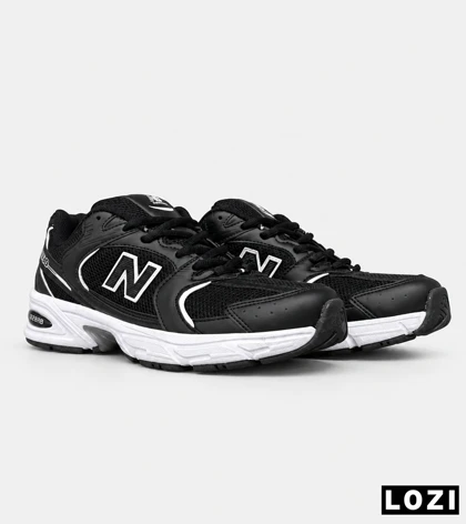 کفش کتانی زنانه و مردانه مشکی سفید NEW BALANCE 530 مدل 4124