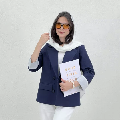 کت زنانه لینن یقه انگلیسی