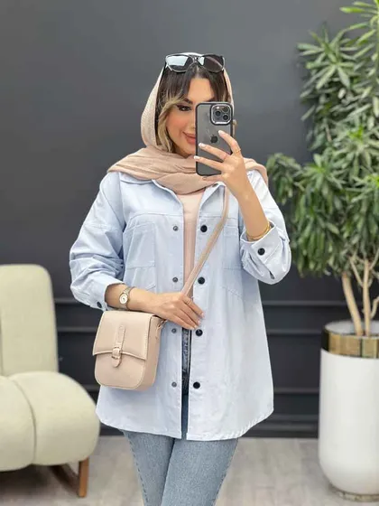 مانتو پشت دکمه دو جیب