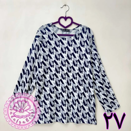 بلوز نخی پنبه‌ای آستین بلند قواره بزرگ زنانه (کالکشن 3)