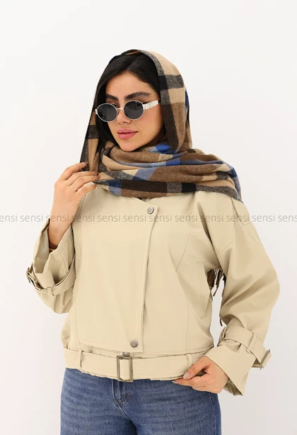 ترنچ کت پایین کمربندی @@کد1004622