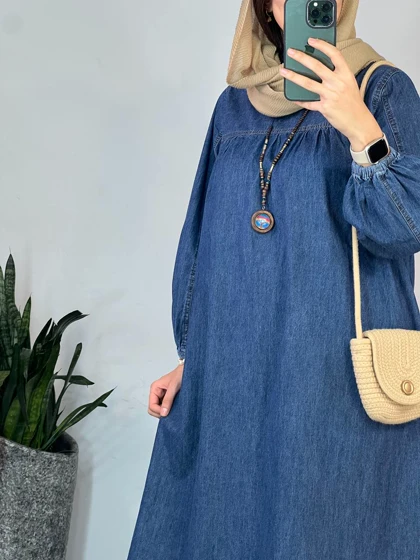 پیراهن مانتویی جین کاغذی 1