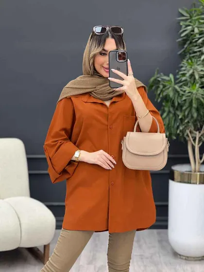 مانتو تک جیب جلو دکمه