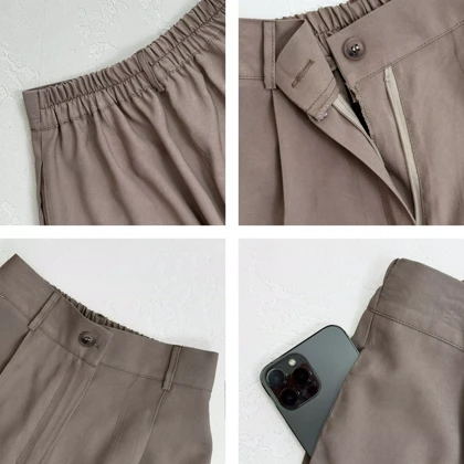 شلوار پارچه ای زنانه سیلک جلو پیله