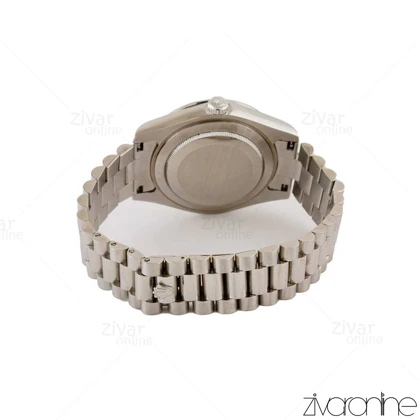 ساعت رولکس دی دیت مردانه نقره ای صفحه آبی اعداد عربی 105361