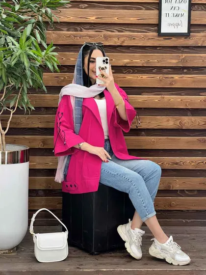 مانتو لینن آستین بنددار