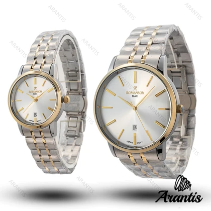 ساعت ست رومانسون max سیلور طلایی s-10190