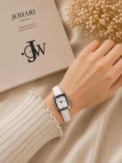 ساعت مچی زنانه مربع چرمی کد W464