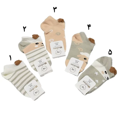 جوراب بچگانه عروسکی گوش دار 2تا 4سال نخ پنبه