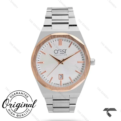 ساعت کرست مردانه 6283-4 دورنگ رزگلد Crest-10904-G