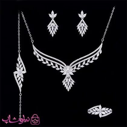 سرویس نقره زنانه طرح جواهر وزن 13/8 گرم کد 5300