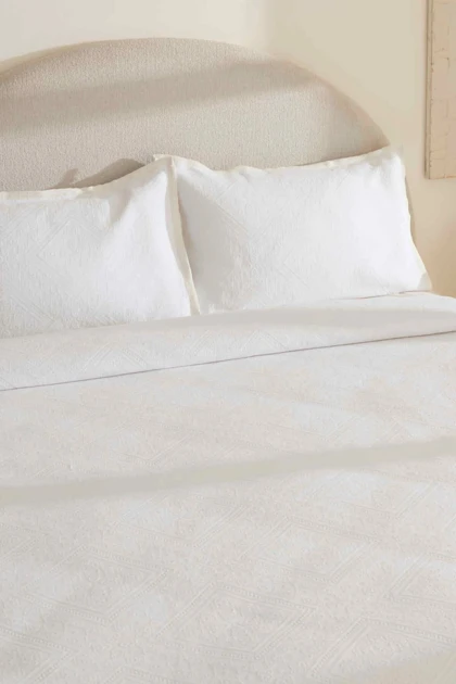 سرویس روتختی دو نفره Karaca Home مدل Adelia پنبه پلی‌استر - سفید