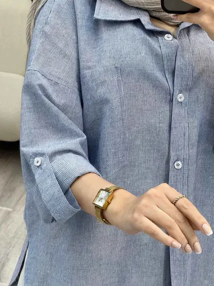 شومیز راه راه دو جیب نیلا