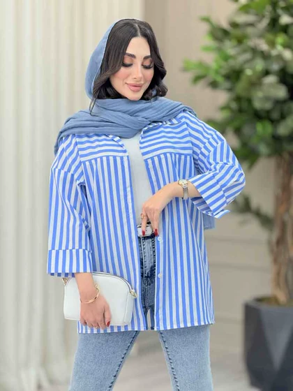 مانتو راه راه برش‌دار صبا