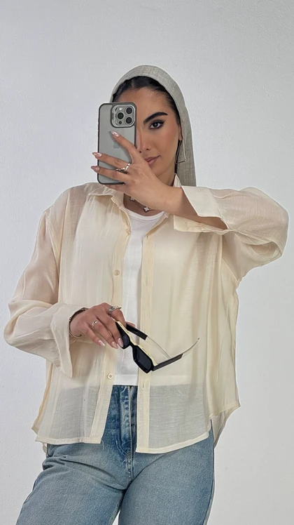 شومیز شیشه ای ساده با تاپ  کد : 500592