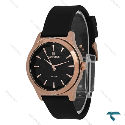 ساعت ناوی فورس NF5051 زنانه مشکی صفحه طرح گل NaviForce-7681-L