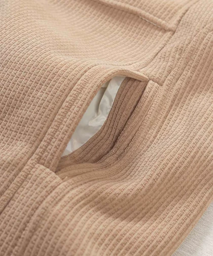 خرید کت کتان زیپ‌دار و داخل خز 2602