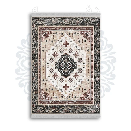 *جدید* فرشینه از جنس پارچه شانل مخمل ترک طرح فانتزی برند دفه کد 1136