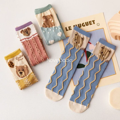 جوراب طرح خرس و دخترک