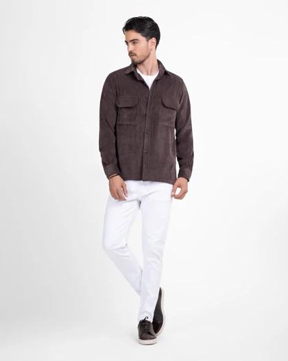 ام کی کالکشن پیراهن آستین بلند mk-6190-brown