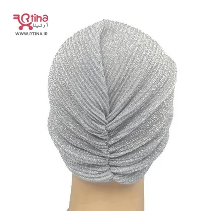 کلاه حجاب گره‌ای مدل لمه نقره ای E3