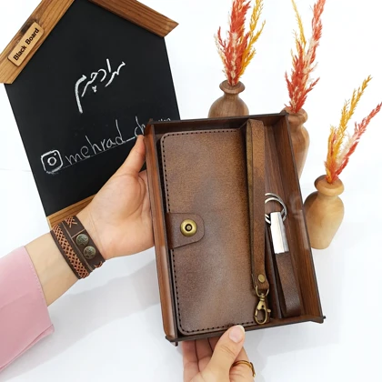 کیف پول دستی چرم طبیعی