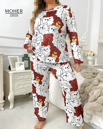 لباس راحتی زنانه سایز بزرگ طرح خرسی