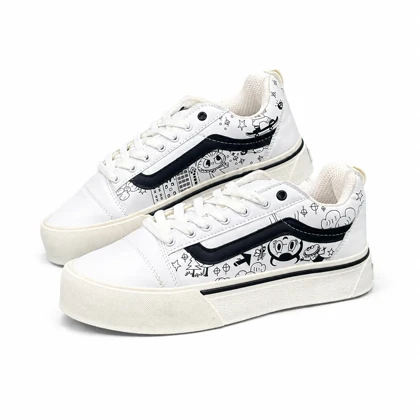 کفش کتانی مردانه ونس اولداسکول کنو کاستوم سفید مشکی Vans oldskool Knu