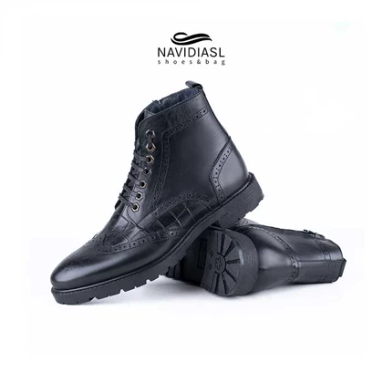 نیم بوت مردانه چرم هشترک کد 7005011