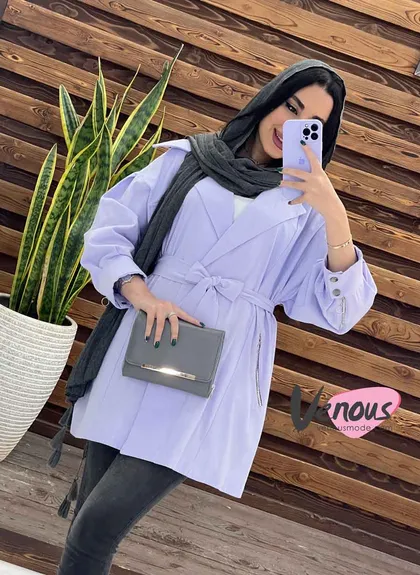 مانتو لینن آستین زیپ