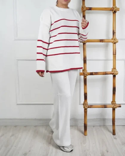 ست پاییزه بلوز شلوار بافت 2051