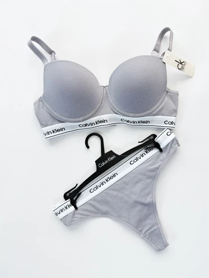 ست شورت بکلس و سوتین فنر دار نخ پنبه کلوین کلاین Calvin Klein