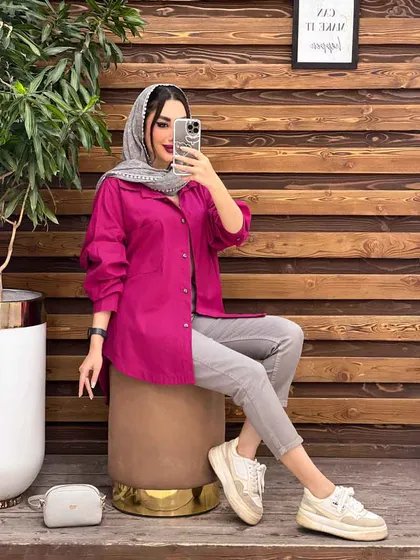 مانتو شومیزی تک جیب پایین هلال