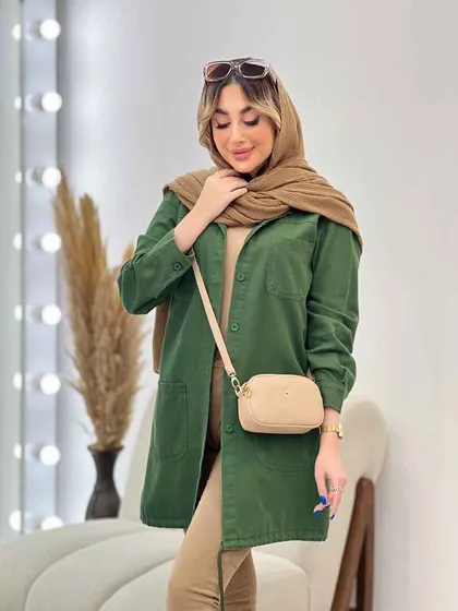مانتو جین رنگی پایین گت آوا