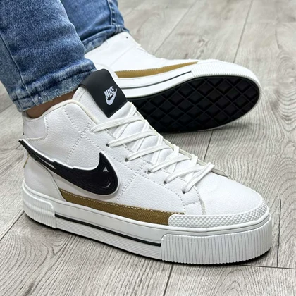 کفش مردانه ساق کوتاه مدل نایک NIKE رنگ سفید مشکی