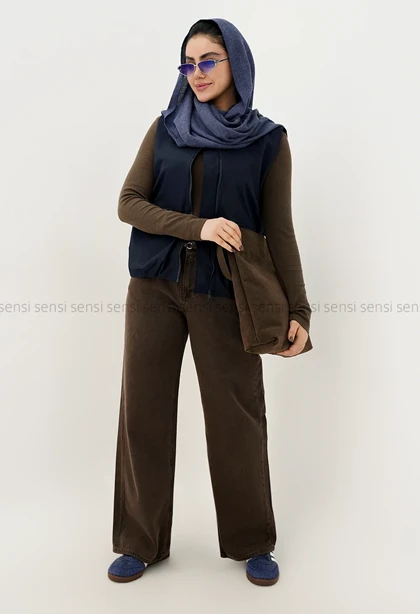 وست کتان کج راه آستر دارکد1004666