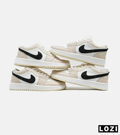 کفش کتانی مردانه سفید کرم نایک NIKE jordan 1