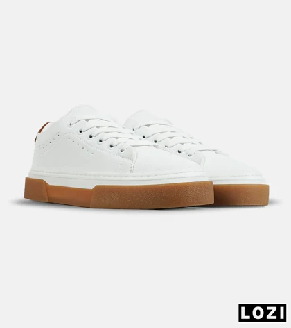 کفش کتانی مردانه سفید کرم BERSHKA مدل 7671