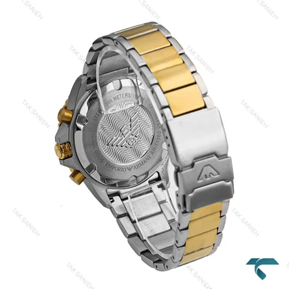 ساعت مردانه امپریوآرمانی Diver دورنگ طلایی Armani-6856-G