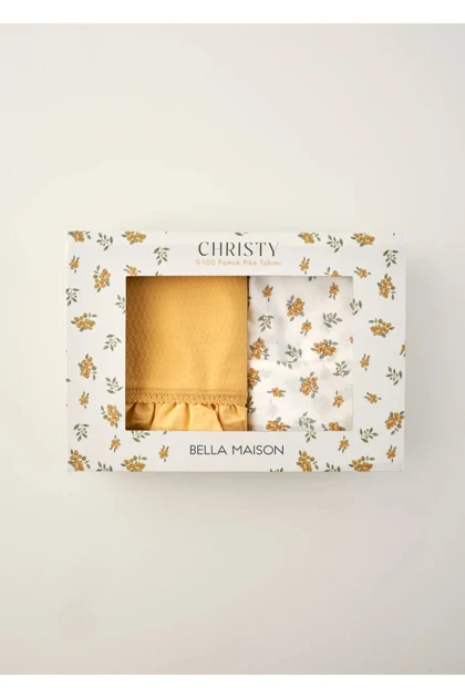 روتختی پیکه دو نفره Bella Maison مدل Christy پنبه - خردلی
