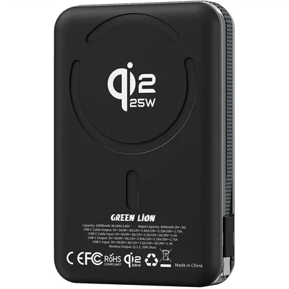 پاور بانک 10000 وایرلس گرین لاین Green Lion مدل GL-PX95 توان 35 وات