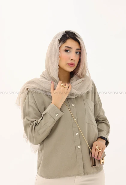 شومیز ساده رنگی لینن کد1005305